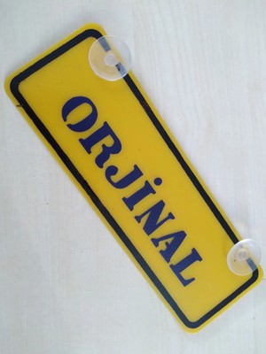 Buççin Online Mağaza Original Yazılı Sarı Dekor Plaka 22X7,5CM Vantuzlu Pleksi Dekor Levha Sarı Plaka