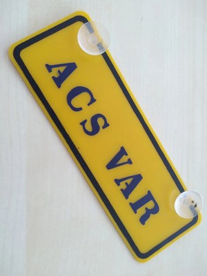 Buççin Online Mağaza Acs Var Yazılı Sarı Dekor Plaka 22X7,5CM Vantuzlu Pleksi Dekor Levha Sarı Plaka