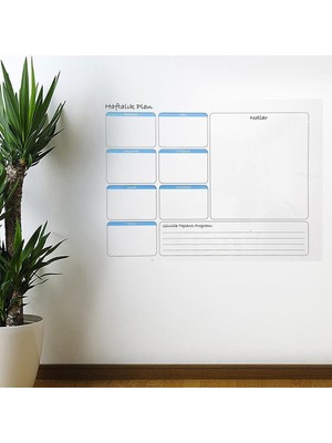 Sinerjim Haftalık Planlayıcı Manyetik Duvar Stickerı Takvim 100 cm x 60 cm