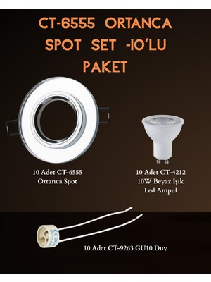 Cata Ortanca Spot Set ( 10 Adet CT-6555 + 10 Adet CT-4212 Beyaz + 10 Adet CT-9263 Duy)
