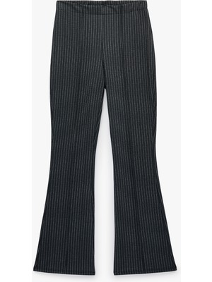 Koton Slim Fit Çizgili Ispanyol Paça Pantolon