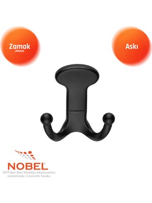 Nobel Melon Askı, Metal Vestiyer Askısı, 154 Gr, Dolap ve Duvar Askılığı, Matsi̇yah (Vidalı)