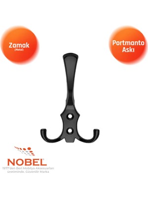 Nobel Ri̇ko Portmanto Askısı, Metal Vestiyer Askısı, 16 Gr, Dolap ve Duvar Askılığı, Matsi̇yah (Vidalı)