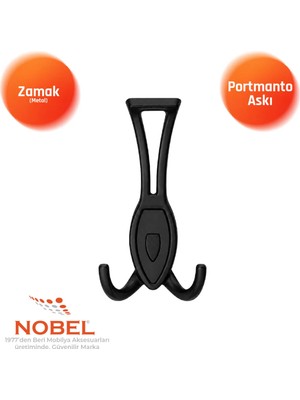 Nobel Zepli̇n Portmanto Askısı, Metal Vestiyer Askısı, 84 Gr, Dolap ve Duvar Askılığı, Matsi̇yah