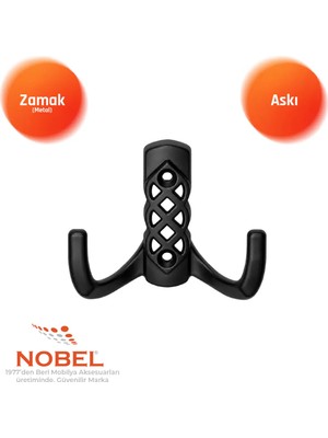 Nobel Karatay Askı, Metal Vestiyer Askısı, 49 Gr, Dolap ve Duvar Askılığı, Matsi̇yah (Vidalı)