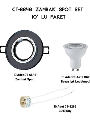 Cata Zambak Spot Set ( 10 Adet CT-6646 + 10 Adet CT-4212 Beyaz + 10 Adet CT-9263 Duy)