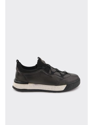 Derinet Hakiki Deri Lastik Bağcıklı Erkek Sneaker