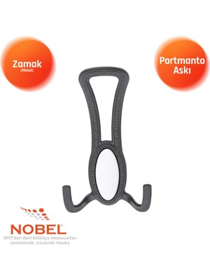 Nobel Seçi̇l Portmanto Askısı, Metal Vestiyer Askısı, 90 Gr, Dolap ve Duvar Askılığı, Matsi̇yah (Vidalı)