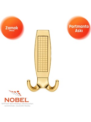 Nobel Eli̇za Portmanto Askısı, Metal Vestiyer Askısı, 208 Gr, Dolap ve Duvar Askılığıaltın (Vidalı)