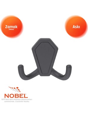 Nobel Vi̇lla Askı, Metal Vestiyer Askısı, 44 Gr, Dolap ve Duvar Askılığı, Matsi̇yah (Vidalı)