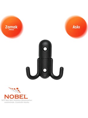 Nobel Roket Askı, Metal Vestiyer Askısı, 37 Gr, Dolap ve Duvar Askılığı, Matsi̇yah (Vidalı)