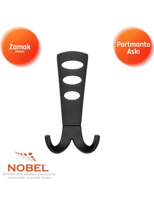 Nobel Seylan Portmanto Askısı, Metal Vestiyer Askısı, 110 Gr, Dolap ve Duvar Askılığı, Matsi̇yah (Vidalı)