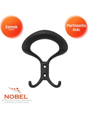 Nobel Üçgen Portmanto Askısı, Metal Vestiyer Askısı, 40 Gr, Dolap ve Duvar Askılığı, Matsi̇yah (Vidalı)