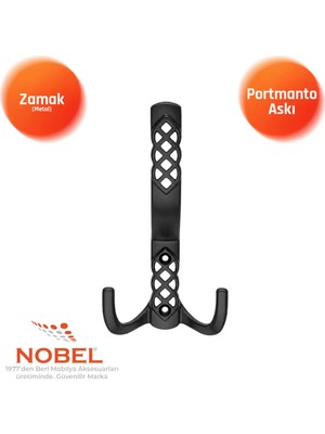 Nobel Karatay Portmanto Askısı, Metal Vestiyer Askısı, 20 Gr, Dolap ve Duvar Askılığı, Matsi̇yah (Vidalı)