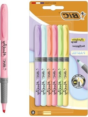 Die Grup 6'lı Pastel Renk Fosforlu Kalem Seti - Su Bazlı Mürekkep