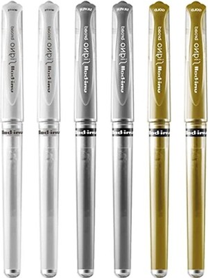 Die Grup Geniş Metalik Jel Mürekkep Rollerball Kalem, 6'lı Paket