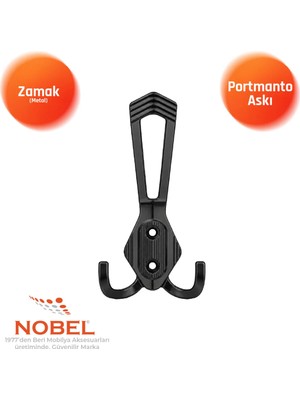 Nobel Has Portmanto Askısı, Metal Vestiyer Askısı, 50 Gr, Dolap ve Duvar Askılığı, Matsi̇yah (Vidalı)