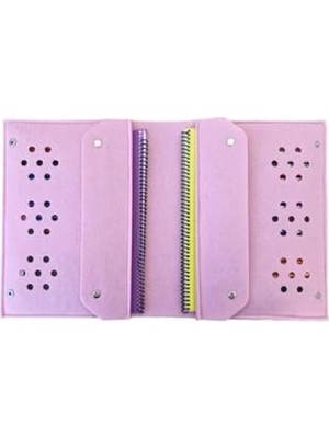 Die Grup 4 Bölmeli A4 Boyutunda Keçe Kalemlik ve Tablet Organizer Çanta - Pembe
