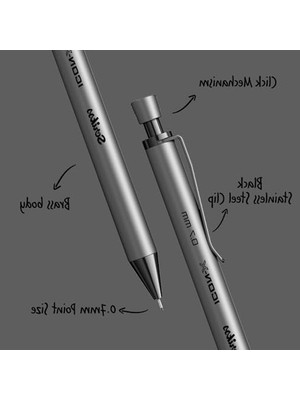 Die Grup Antrasit Metal Versatil Kalem, 0.7 mm Kalınlığında