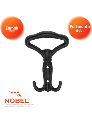 Nobel Klasi̇k Portmanto Askısı, Metal Vestiyer Askısı, 40 Gr, Dolap ve Duvar Askılığı, Matsi̇yah (Vidalı)