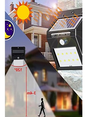Die Grup Hareket Sensörlü Güneş Enerjili Duvar Lambası, Su Geçirmez Tasarım
