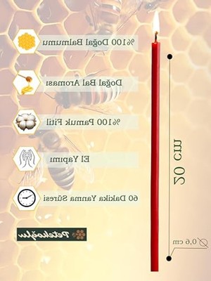 Die Grup Kırmızı Renkli Ince Uzun Balmumu Dilek Mumu - 15 Adet Set