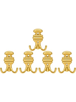 Nobel Kemerli̇ Askı, Metal Vestiyer Askısı, Altin, Duvar ve Dolap Askılığı (5'li Set) Vidalı