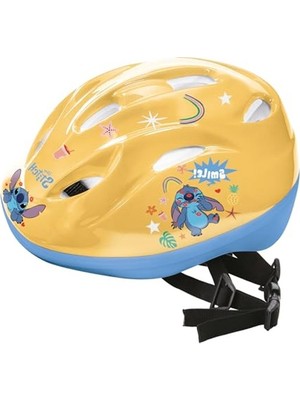 Die Grup Oyuncaklar Dikiş Koruyucu Kask – Ayarlanabilir 52 – 56 cm Bisiklet Güvenlik Kaskı, Scooterlar ve Kaykaylar Için – Disney Stitch Tasarım Çocuklar Için (Model 28748, Sarı/açık Mavi, Beden M)