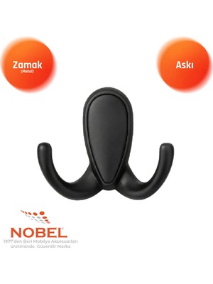 Nobel Ari̇s Askı, Metal Vestiyer Askısı, 51 Gr, Dolap ve Duvar Askılığı, Matsi̇yah (Vidalı)