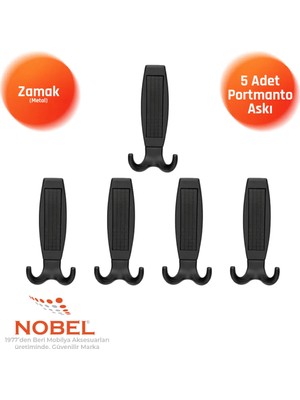 Nobel Eli̇za Portmanto Askısı, Metal Vestiyer Askısı, Matsiyah , Duvar ve Dolap Askılığı (5'li Set) Vidalı