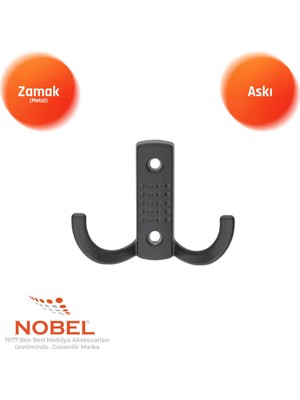 Nobel Noktali Askı, Metal Vestiyer Askısı, 34 Gr, Dolap ve Duvar Askılığı, Matsi̇yah (Vidalı)