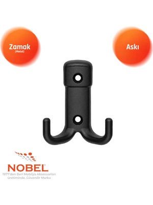 Nobel Kare Askı, Metal Vestiyer Askısı, 34 Gr, Dolap ve Duvar Askılığı, Matsi̇yah (Vidalı)