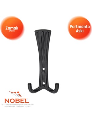 Nobel Emet Portmanto Askısı, Metal Vestiyer Askısı, 50 Gr, Dolap ve Duvar Askılığı, Matsi̇yah (Vidalı)