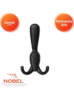 Nobel Ari̇s Portmanto Askısı, Metal Vestiyer Askısı, 80 Gr, Dolap ve Duvar Askılığı, Matsi̇yah (Vidalı)