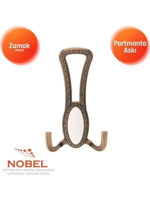 Nobel Seçi̇l Portmanto Askısı, Metal Vestiyer Askısı, 90 Gr, Dolap ve Duvar Askılığı, Anti̇k Sari (Vidalı)