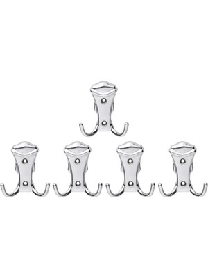 Nobel Kobra Askı, Metal Vestiyer Askısı, Krom, Duvar ve Dolap Askılığı (5'li Set) Vidalı