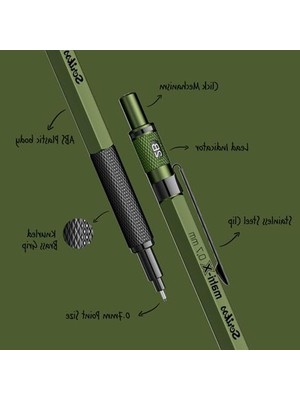 Die Grup Yeşil Silgili Versatil Kalem, 0.7 mm Uç ile Yazım Konforu Sağlar