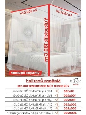 Die Grup Özel Tasarım Cibinlik - Çift Kişilik 200X200 cm Sineklik ile Koruma