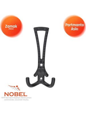 Nobel Enez Portmanto Askısı, Metal Vestiyer Askısı, 53 Gr, Dolap ve Duvar Askılığı, Matsi̇yah (Vidalı)