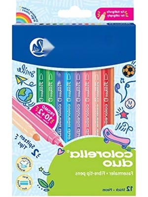 Die Grup Keçeli Kalem Seti, 2 Uçlu, 12'li Kutu