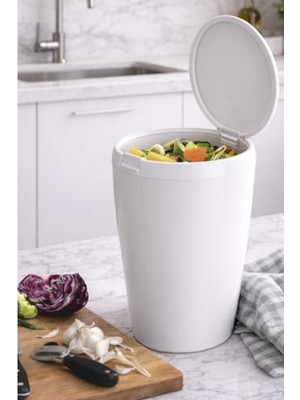Die Grup Banyo ve Mutfak Için 6 Lt Kapasiteye Sahip Çöp Kovası, Beyaz
