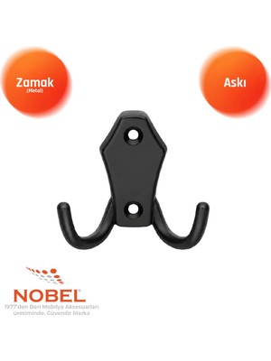 Nobel Ri̇ko Askı, Metal Vestiyer Askısı, 54 Gr, Dolap ve Duvar Askılığı, Matsi̇yah (Vidalı)