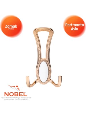 Nobel Seçi̇l Portmanto Askısı, Metal Vestiyer Askısı, 90 Gr, Dolap ve Duvar Askılığı, Altin (Vidalı)
