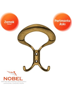 Nobel Üçgen Portmanto Askısı, Metal Vestiyer Askısı, 40 Gr, Dolap ve Duvar Askılığı, Anti̇k Sari (Vidalı)