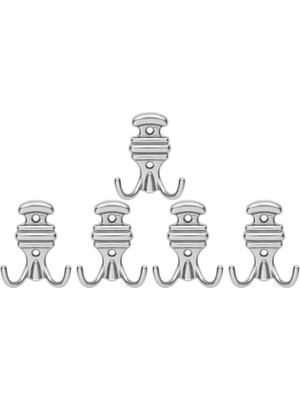 Nobel Kemerli̇ Askı, Metal Vestiyer Askısı, Krom, Duvar ve Dolap Askılığı (5'li Set) Vidalı