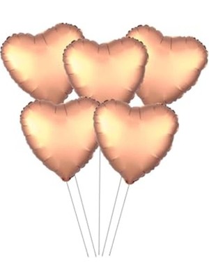 Die Grup 5 Li Kalp Folyo Balon, Rose Gold Renkli Partiler Için