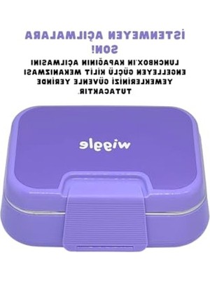 Die Grup Tek Katlı Mor Paslanmaz Çelik 1030ML Lunchbox, 2 Bölmeli Sefer Tası