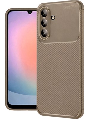 Muratech Newface  Galaxy A37 5g Auto Focus Karbon Kapak - Kahverengi