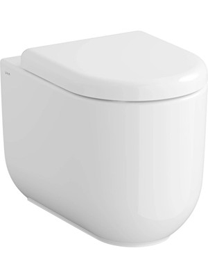 VitrA Liquid Yerden Klozet Rim-Ex, Duvara Tam Dayalı, 54 cm Clean, Beyaz + Liquid Klozet Kapağı Duroplast, Üstten Sıkmalı Yavaş Kapanır, Kolay Sök-Tak, Metal Menteşeli, Beyaz (7321B403-0090 + 137-003R009 )