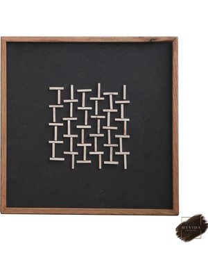 Mevida Curated Art Ahşap Harmoni | Modern Geometrik Dekoratif Duvar Tablosu 62X62 cm
